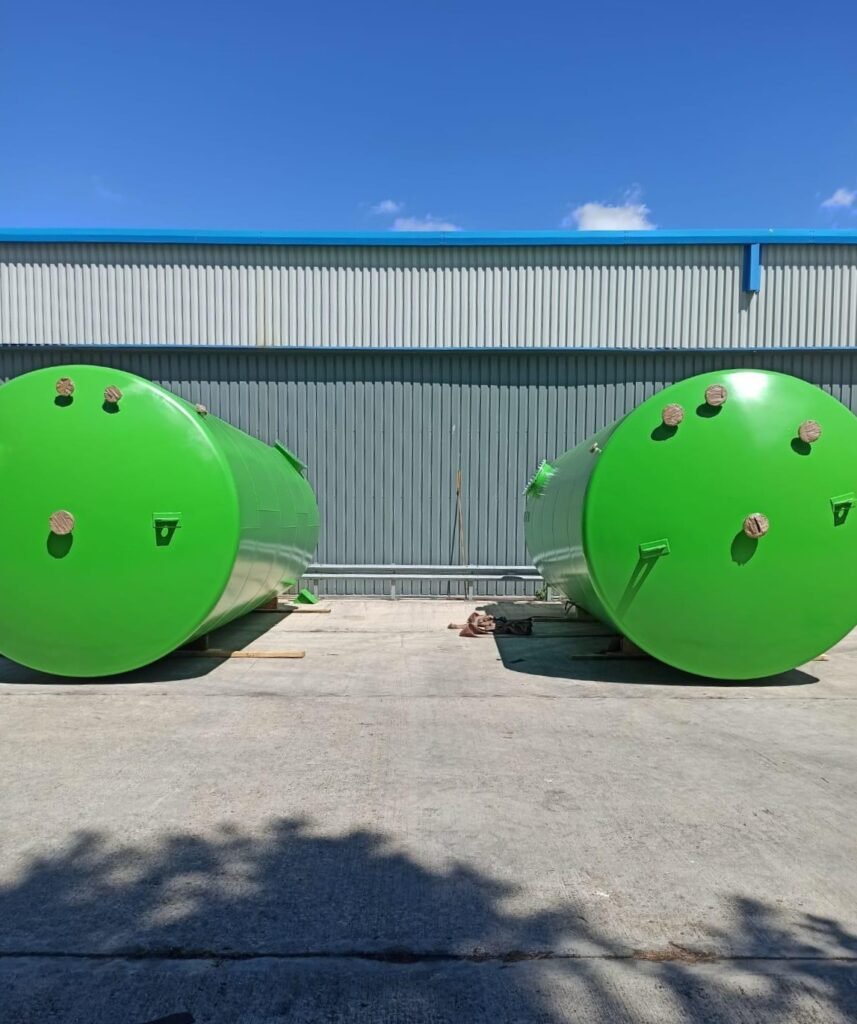 Tanks landed in the laydown area outside the factory