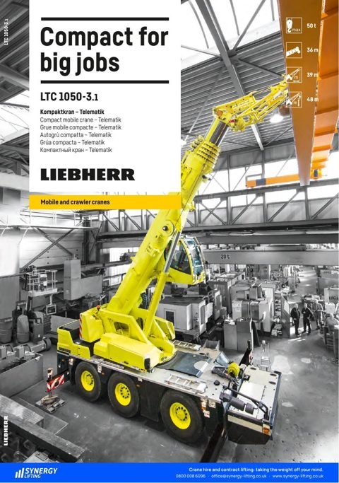 First page of the Liebherr LTC 1050-3.1 specification sheet