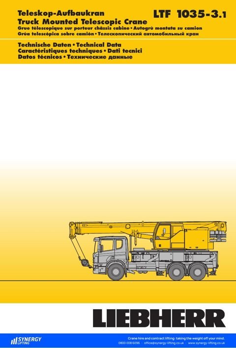 First page of the Liebherr LTF 1035-3.1 specification sheet