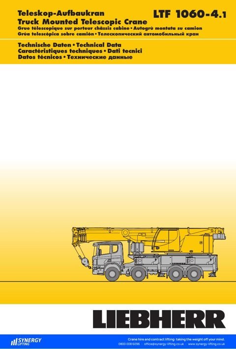First page of the Liebherr LTF 1060-4.1 specification sheet