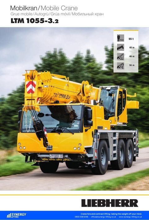 First page of the Liebherr LTM 1055-3.2 specification sheet