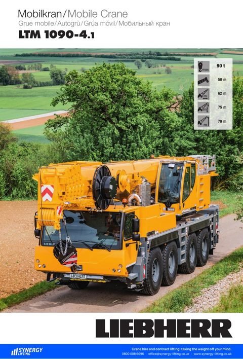 First page of the Liebherr LTM 1090-4.1 specification sheet