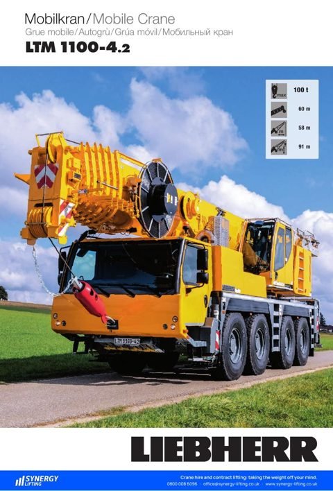 First page of the Liebherr LTM 1100-4.2 specification sheet