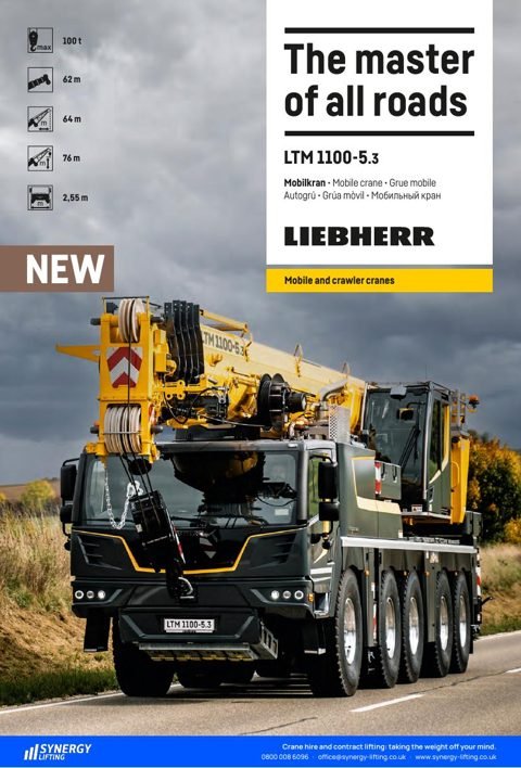 First page of the Liebherr LTM 1100-5.3 specification sheet