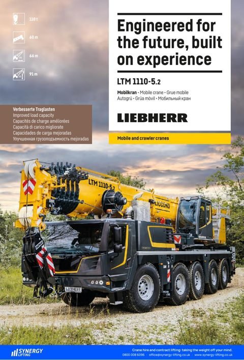 First page of the Liebherr LTM 1110-5.2 specification sheet