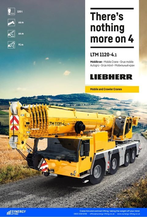 First page of the Liebherr LTM 1120-4.1 specification sheet