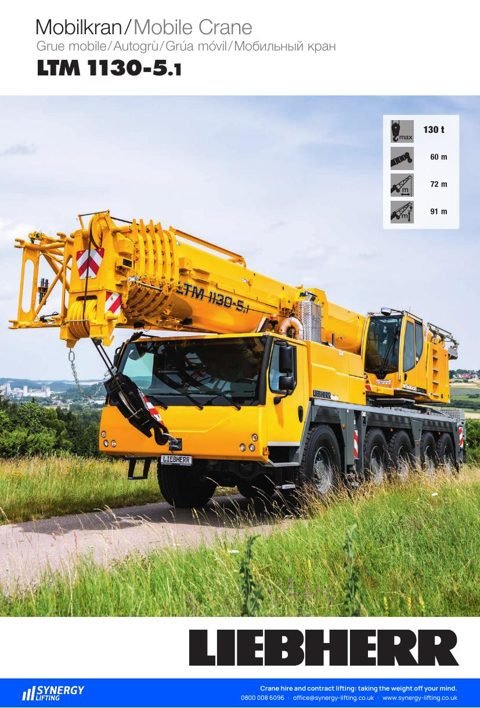 First page of the Liebherr LTM 1130-5.1 specification sheet