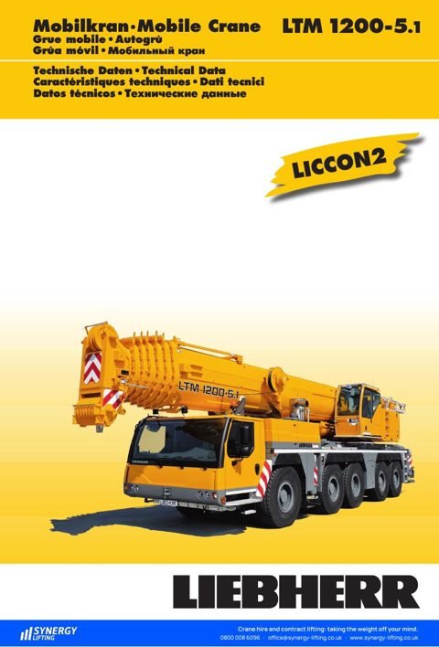 First page of the Liebherr LTM 1200-5.1 specification sheet