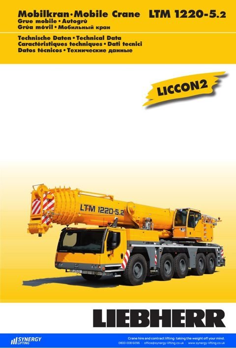 First page of the Liebherr LTM 1220-5.2 specification sheet