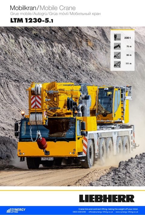 First page of the Liebherr LTM 1230-5.1 specification sheet