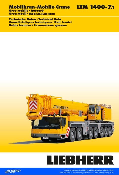 First page of the Liebherr LTM 1400-7.1 specification sheet