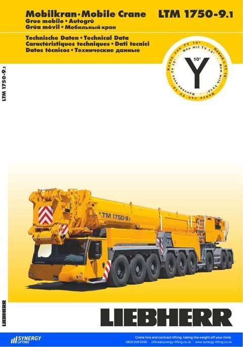 First page of the Liebherr LTM 1750-9.1 specification sheet