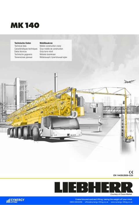 First page of the Liebherr MK 140 specification sheet