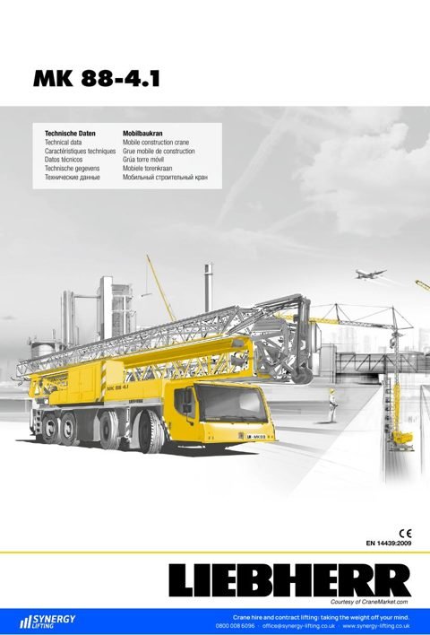 First page of the Liebherr MK 88-4.1 specification sheet