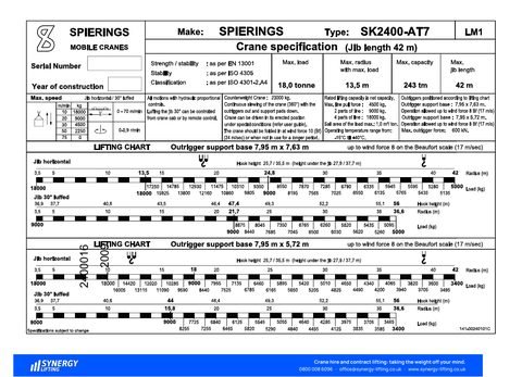 First page of the Spierings SK2400-AT7 specification sheet