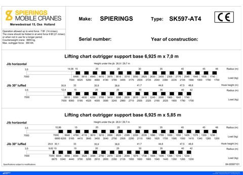 First page of the Spierings SK597-AT4 specification sheet