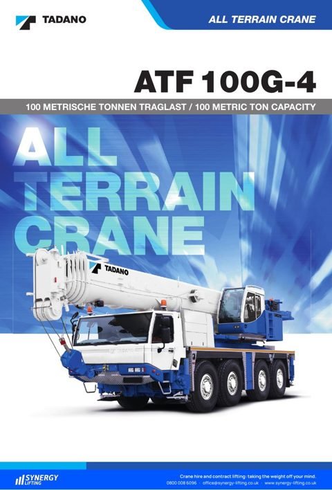 First page of the Tadano ATF 100G-4 specification sheet