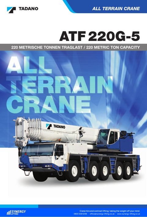 First page of the Tadano ATF 220G-5 specification sheet