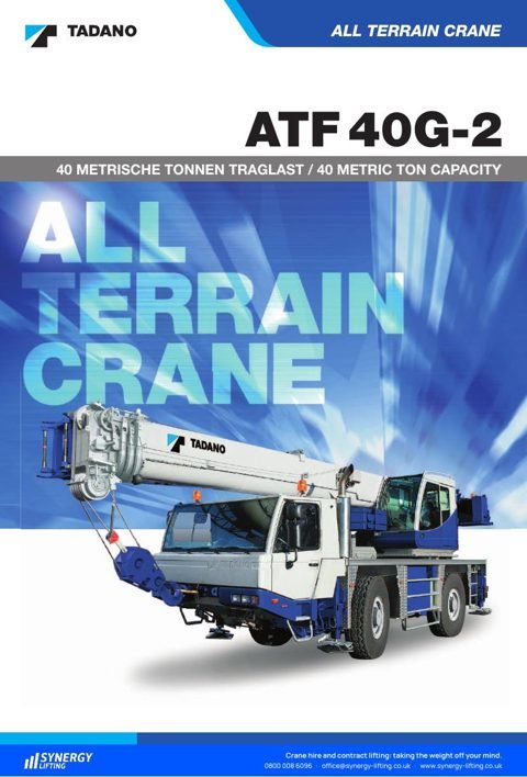 First page of the Tadano ATF 40G-2 specification sheet