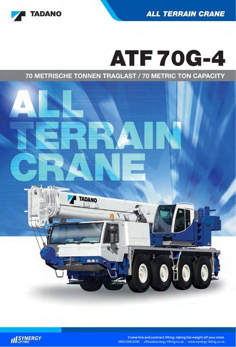 First page of the Tadano ATF 70G-4 specification sheet