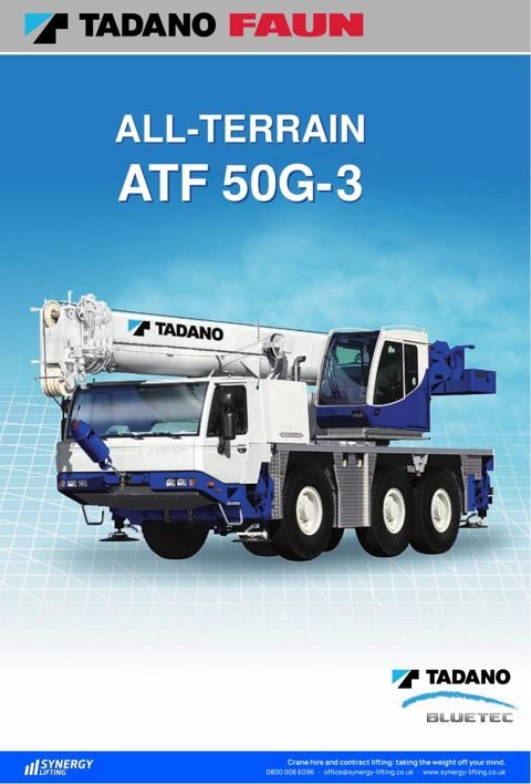 First page of the Tadano Faun ATF 50G-3 specification sheet