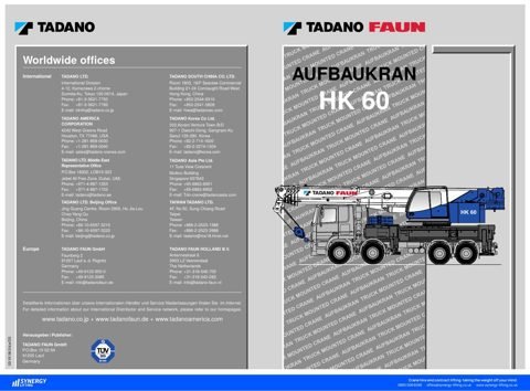 First page of the Tadano Faun HK 60 specification sheet