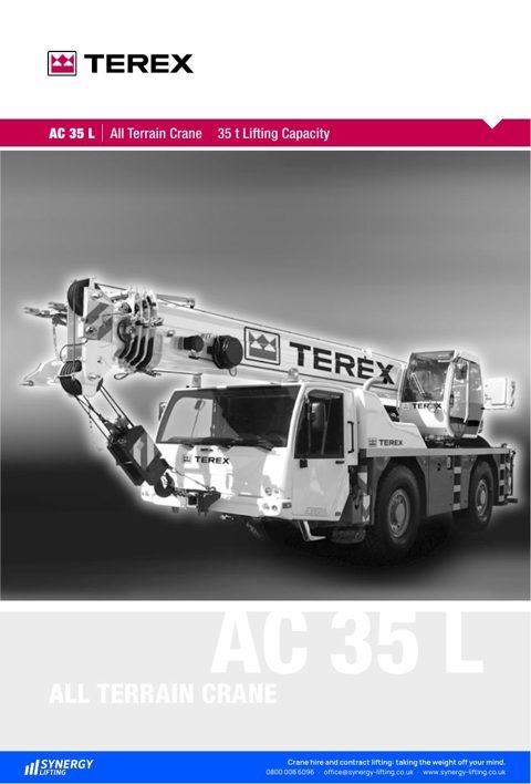 First page of the Terex AC 35 L specification sheet