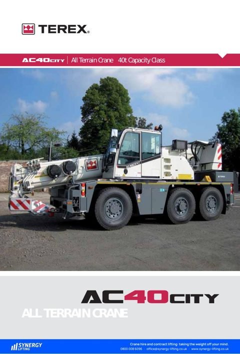 First page of the Terex AC 40 City specification sheet