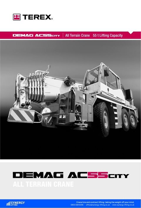 First page of the Terex AC 55 City specification sheet