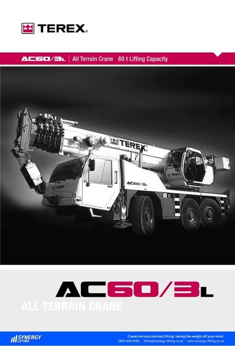 First page of the Terex AC 60-3 3L specification sheet