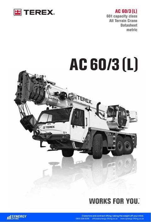 First page of the Terex AC 60-3 L specification sheet