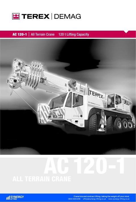 First page of the Terex Demag AC 120-1 specification sheet