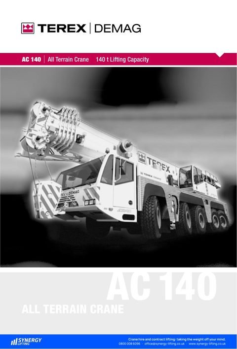 First page of the Terex Demag AC 140 specification sheet