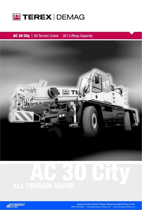 First page of the Terex Demag AC 30 City specification sheet